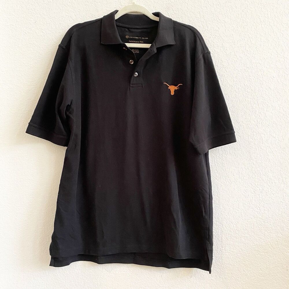 University Co-Op‎ Campus Wear Texas Longhorns Embroidered Polo Shirt Black Small